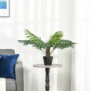 Outsunny Palma in Plastica Decorativa, Pianta Tropicale Finta con Vaso per Interno ed Esterno, Ф16 x 60cm
