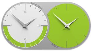 CalleaDesign Orologio World clock a 2 fusi – verde mela