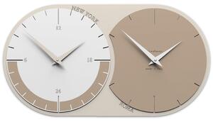 CalleaDesign Orologio World clock a 2 fusi – caffelatte