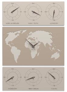 CalleaDesign Orologio V-Cosmo da ufficio con fusi orari color caffelatte