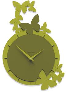 CalleaDesign Orologio farfalle danzanti color verde oliva