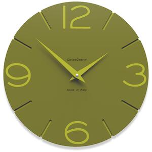 CalleaDesign Orologio da parete colore verde oliva Smile