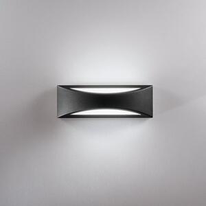 Applique led weiss in alluminio nero 16w 1800lm cct ip65 36x12x11,3