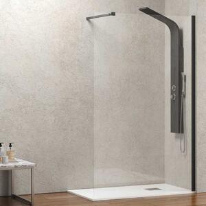 Kamalu parete doccia walkin 70 cm con profilo nero opaco | kw-100b