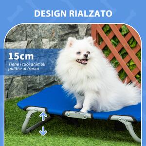 PawHut brandina cani piccola taglia brandina cani pieghevole brandina cani taglia piccolo lettino cani Blu 59 × 46 × 15cm