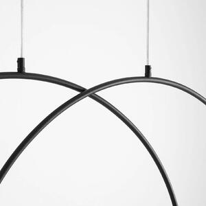 ALDEX Sospensione Alison nero/bianco 4 luci, arco, 129cm