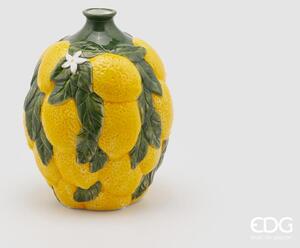 EDG vaso limoni con foglie in ceramica h 19