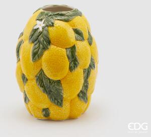 EDG vaso limoni con foglie in ceramica h 22