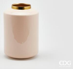 EDG - Enzo De Gasperi vaso elegante charm in metallo h 28 rosa chiaro collo oro