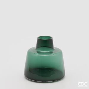 EDG vaso in vetro colorato elegante h 23 x d 24 verde scuro