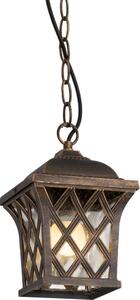 Redo 9952 - Lampadario da esterno a sospensione con catena BREMEN 1xE27/42W/230V IP23 oro/patina