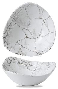 Churchill Studio Prints Kintsugi Coppetta Triangolare Cm 18,5 In Porcellana Vetrificata Grigio Agata