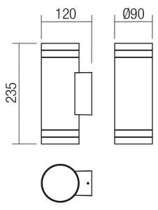Redo 90518 - Applique da esterno CARGO 2xGU10/28W/230V IP54 antracite