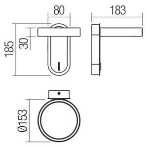 Redo 01-3764 - Applique a LED KEEN LED/6W/230V CRI 90 nero