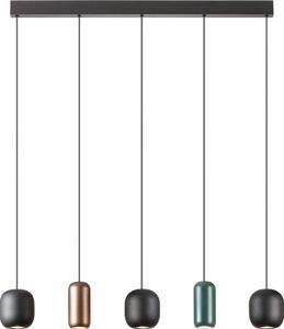Redo 01-3481 - Lampadario a sospensione con filo BOOM 5xGU10/10W/230V nero/verde/marrone