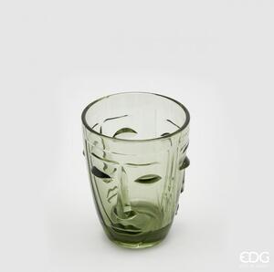 Edg Enzo De Gasperi Set 6 Bicchieri in Vetro colorato Viso Abstract (più colori e misure) Confezione piccola da 6 Verde