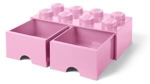Scatola portaoggetti rosa chiaro con due cassetti - LEGO®