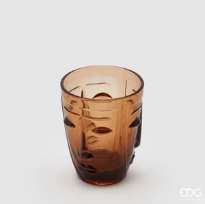 Edg Enzo De Gasperi Set 6 Bicchieri in Vetro colorato Viso Abstract (più colori e misure) Confezione piccola da 6 Ambra