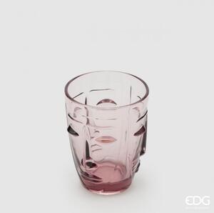 Edg Enzo De Gasperi Set 6 Bicchieri in Vetro colorato Viso Abstract (più colori e misure) Confezione piccola da 6 Rosa