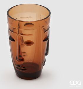 Set 6 Bicchieri in Vetro colorato Viso Abstract Ambra Confezione grande da 6 - EDG Enzo De Gasperi