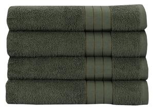 Set di 4 asciugamani in cotone verde scuro 50x100 cm - Good Morning