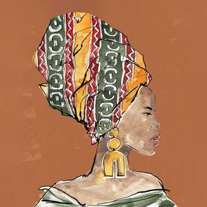 Salvadori tela dipinta a mano "Modern africa II" collezione african beauty mis 50 x 50