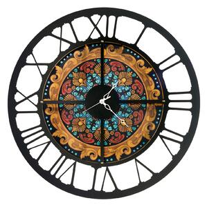 Arti e Mestieri Orologio decorato effetto Maiolica