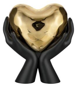 Bongelli preziosi statua moderna scultura Collezione Mani Cuore cm 9 x 10 NERO ORO