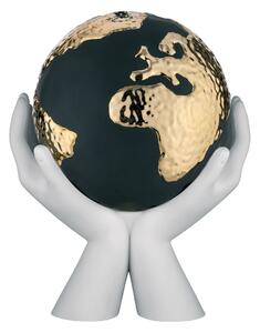 Bongelli preziosi statua moderna scultura Mani mondo Collezione Globe cm 36 x 27 BIANCO ORO