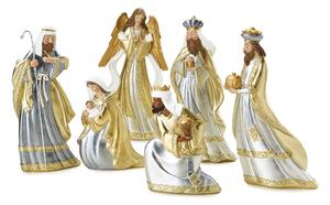 Fade Maison nativity presepe 6 pezzi con finiture oro cm 25