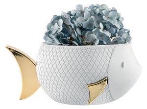 Bongelli preziosi Vaso basso a forma di pesce dal design moderno d. 28 cm BIANCO ORO