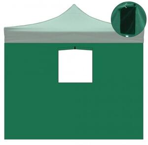 Telo laterale 3x2mt verde impermeabile con finestra per gazebo richiudibile 3x3mt
