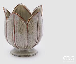 EDG - Enzo De Gasperi Vaso in ceramica Tulipano H 16 Cm D. 14 Cm