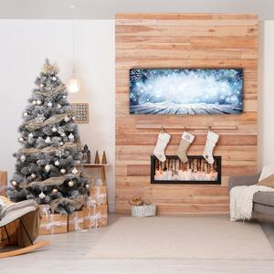 Quadro su tela Inverno Neve Albero di Natale 100x50 cm