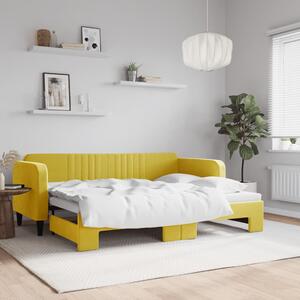 Divano Letto con Letto Estraibile Giallo 80x200 cm in Velluto