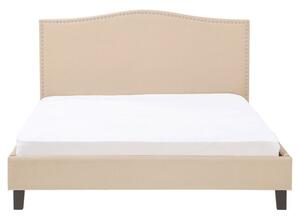 Struttura del letto in poliestere beige imbottito 160 x 200 cm Design tradizionale Beliani