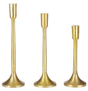 Set di 3 candelieri in metallo dorato glamour fatto a mano da sala da pranzo camera da letto Beliani