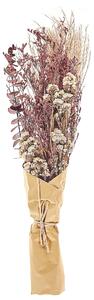Mazzo di fiori secchi decorativi di colore rosa 55 cm e avvolti in carta decorativa Beliani