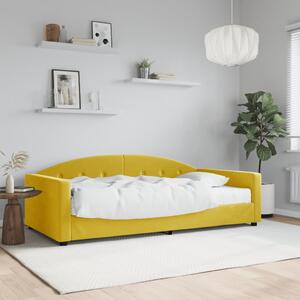 Divano Letto con Materasso Giallo 100x200 cm in Velluto