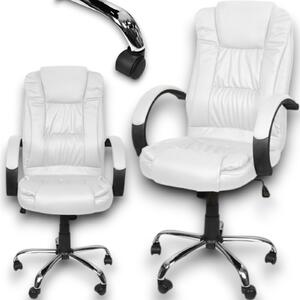 Sedia da ufficio Sedia da ufficio ergonomica Sedia da scrivania Sedia da computer Bianca In Pelle finta Ergonomica Moderna Confortevole Girevole Ufficio a casa
