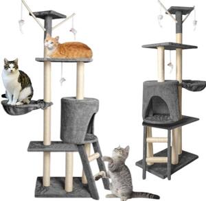 Kratzbaum Kratzbaum per gatti, albero per arrampicarsi, struttura per gatti con cuccia. Stabile, mobile per graffiare, accessori per gatti, mobili per gatti, cura del gatto, graffiare