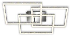 BRILONER - Plafoniera LED con effetto glitter, plafoniera LED dimmerabile, luce bianca calda orientabile, cornice LED, alluminio cromato