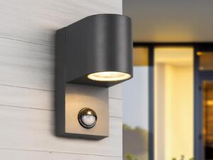 Lampada da parete con sensore di movimento, faretto da incasso antracite, altezza 15 cm, con lampadina LED GU10