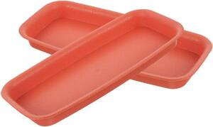 Sottobicchieri rettangolari in plastica, color arancione, confezione da 2, adatti per vetrine e centri commerciali