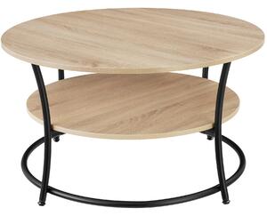 Tectake 404448 tavolino da divano cromford 80x46cm - industriale legno chiaro, rovere sonoma