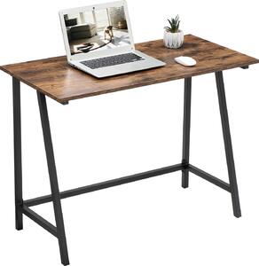 Scrivania per computer VASAGLE, scrivania, 100 x 50 x 75 cm, stabile, salvaspazio, facile da montare, design industriale, marrone-nero LWD40X