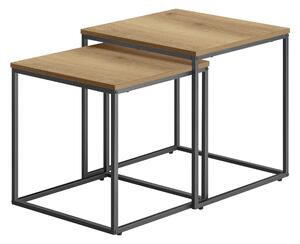 Set di 2 tavolini laterali multifunzionali, ideali come tavolini da caffè o tavolini per il soggiorno, realizzati in metallo. Perfetti come tavolini per divano o come elementi d'arredo per il soggiorno, in stile moderno