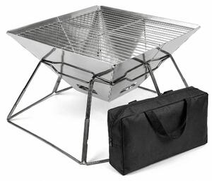 Cesta portatile in acciaio inossidabile per il fuoco, ideale per attività all'aperto