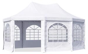 Gazebo a pagoda 4x5,5 m TOOLPORT facile e veloce da montare con finestre - robusto telo in PVC 700 bianco