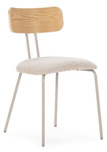 Sedia da pranzo beige/di colore naturale in imbottito Olimpia – MOME